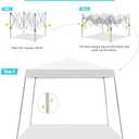 Canopy Tent, 10X10 FT Pop Up Canopy Outdoor Instant Tent Slant Legs with Carrying Bag, Portable Gazebo Shelter for Patio Deck Garden and Beach - 8X8 FT Canopy Cover (White)