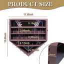 Baseball Ring Display Case, 17.9*16.9*4" , Accommodate 35 Rings, 9 Balls and 8 Medals, Championship Rings Medals Holder, Wall Mount Baseball Case Display, Equipped with a Dust-Proof Door
