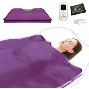 Purple Jade and Tourmaline Infrared Sauna Blanket, 71x32 Inch, 2-Zone Control, Detox, Pain Relief, Oxford Cloth, Home Sauna Blanket