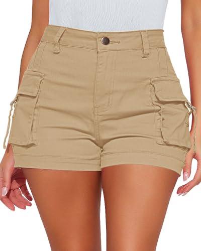 Luvamia Cute Summer Cargo Khaki Fall Comfy Cut Off Shorts Size S