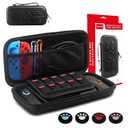 URMLCUS Carrying Case for Nintendo Switch 2 (2025), Hard Shell Travel Case with 10 Game Card Slots, Water Resistant & Shock Resistant Protection for Console & Accessories +4 Thumb Grip Caps (Black)