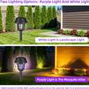2026 Solar Bug Zapper Outdoor Waterproof,4 Pack Mosquito Zapper Repellent Outdoor Patio,Auto On/Off Purple or White Light,Solar Powered Gnat Insect Bug Zappers for Yard Garden Backyard Pathway