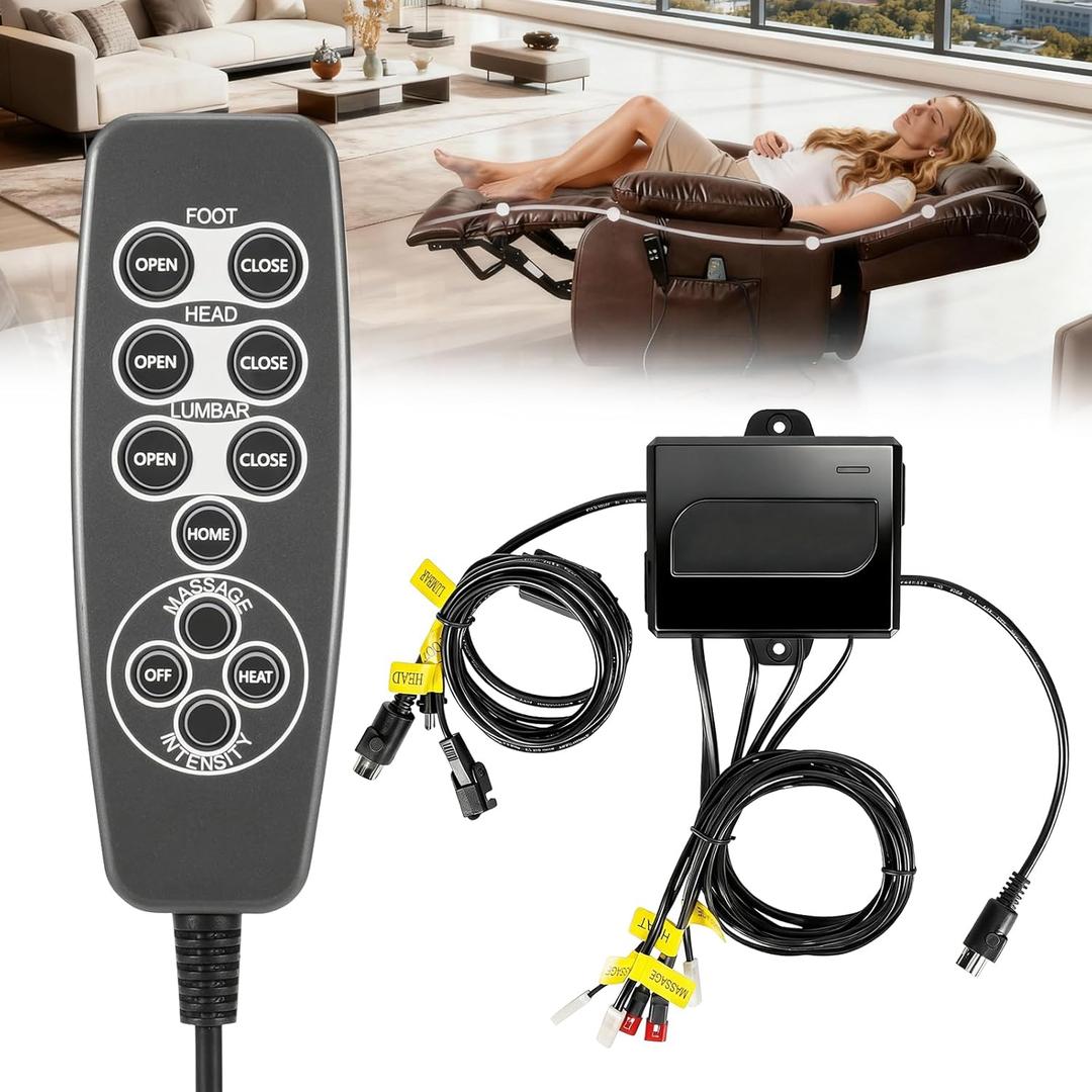 MLSK91-A1 11-Button Remote & Control Box Kit for Mulin Motor Systems | Compatible with Catnapper Power Lift Chairs