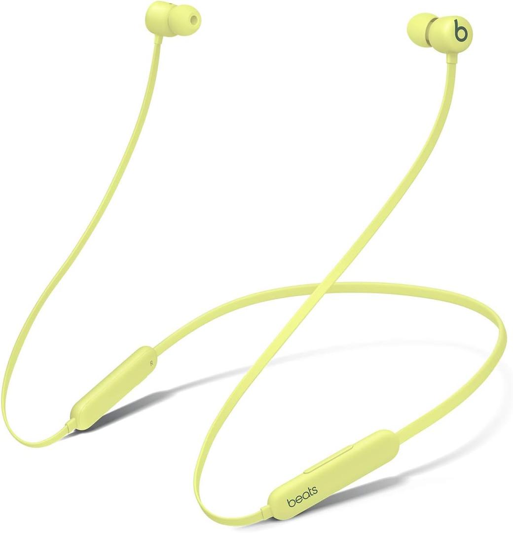 Beats Flex Wireless Earbuds - Apple W1 Headphone Chip, Magnetic Earphones, Class 1 Bluetooth, 12 Hours of Listening Time, Built-in Microphone - Yuzu Yellow