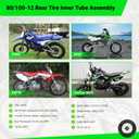 12'' Wheel & 80/100-12 3.00-12 80x100x12 Rear Dirt Bike Tire Rim for 125cc 110cc SSR CRF110F PW80 TTR110 KLX110 KLX110L DS80 JR80 Baja DR70 Off Road Pit Bike Parts with 428 Chain