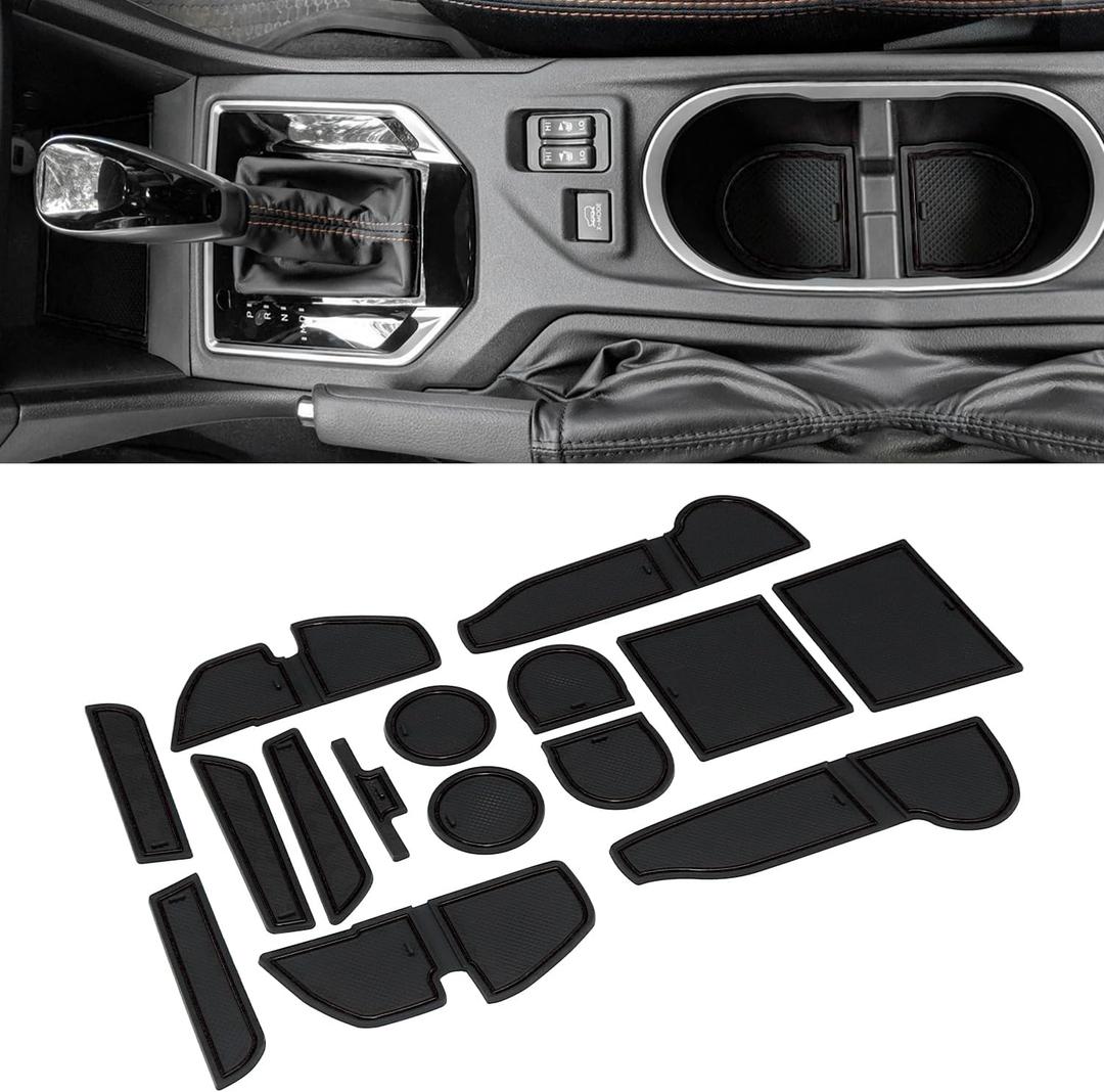 Cup Holder Insert for Subaru Crosstrek 2023 2022 2021 2020 2019 2018 and for Subaru Impreza 2017-2023 Center Console Mat Non-Slip Door Pocket Liners Interior Accessories (Black)