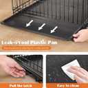 Sweetcrispy 48 Inch Dog Crate, Medium Large Crates Double Door Folding Metal Wire Dog Cage with Plastic Leak-Proof Pan Tray, Pet Kennel for Indoor, Outdoor, Travel