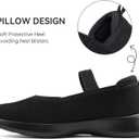 Women's Wide Toe Waterproof Chelsea Orthopedic Boots Ankle Slip on Booties Low Heel Comfortable Flat Lightweight Walking Boots (8.5 Wide, Black Mary Jane Flats)