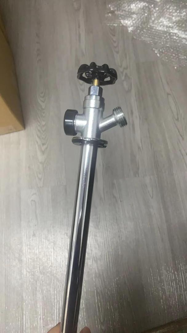 12 Inch Anti-Siphon Frost Free Sillcock, 1/2 Inch Push Fit X 3/4 Inch Hose Bibb, Chrome Plated Brass Body