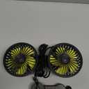 USB Car Cooling Fans for Backseat: Dual Head Car Fan for Kids 3 Speeds 360 Rotatable Vehicle Rear Headrest Fans 5V Powerful Electric Air Circulation Fan for Sedan SUV RV Truck (USB Plug) (Black+Green)