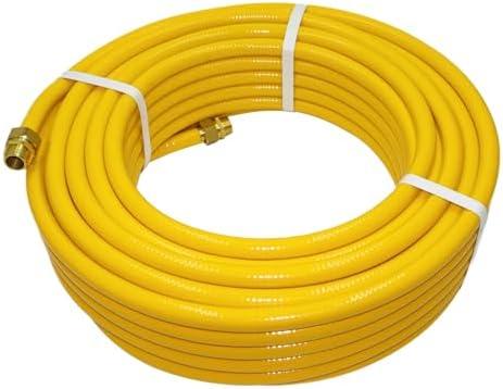 1/2" CSST Gas Line 100ft Flexible Gas Line,Corrugated Stainless Steel Tubing with 2 Male Fittings for Natural Gas and Propane (100Ft 1/2inch)
