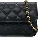 YAMEIZE Fashionable Mini Chain Belt Bag - PU Leather Small Crossbody Bag Chain Belt Purse for Women Trendy Waist Bag (Black-mini #2 (4.7 X 3.9 Inch))