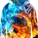 AIDEAONE 5-16T Boys Girls Hoodies Kids 3D Print Pullover Sweatshirts with Pocket, XL