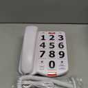 Big Button Phone for Seniors, Large Button Phones for Elderly with Picture, Hand-Free Corded Phone with LED Call Alert, Adjustable Volume and 3 One-Touch Dialing for Elderly People, White