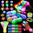 Mocoosy 103PCS Glow in the Dark Party Supplies, Light Up Party Favors for Kids 4-8 8-12, Neon Toys Bulk Party Pack With Glow Stick, Led Glasses, Spinner Bracelets, Finger Lights, Jelly Ring, Headbands
