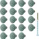 Piutouyar Green Ceramic knobs, Kitchen Cabinet Knobs, Retro Dresser Knobs, Drawer Knobs, Furniture Knobs and Pulls for Drawer, Dressers, Cupboard, Closet, 34mm / 1.3Inch Diameter(15Pcs)