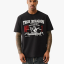 True Religion Men's Short Sleeve True Vintage No.1 Tee - Casual Graphic Crew Neck T-Shirt, Size Large