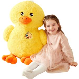 IKASA Large Duck Stuffed Animals Giant Soft Plush Toy,19" Cute Huge Jumbo Fluffy Plushy Big Size Fat Plushie,Gifts for Kids(Yellow, 19 inches)