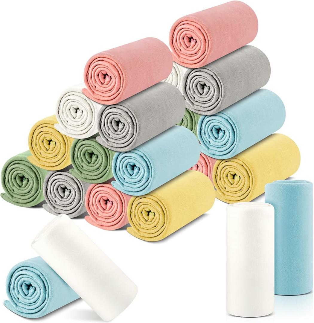 Newwiee Fleece Throw Blankets Bulk 50'' x 60'' Wedding Fleece Blankets Soft Lightweight for Donation Homeless Sleepover Party Lap Pet Sofa Couch Home Office(Pastel Colors,24 Pcs)