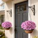 YXZZWL 8 Bundles Artificial Flowers for Front Door, Fake Silk Azalea Bouquet Silk Flowers for Outside UV Resistant Realistic Faux Plants for Planter Farmhouse Patio Garden Walkways Home Decor (Pink)