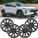 Universal 17 Inch Hub caps Wheel Covers for Cars, Set of 4 Fits Most Cars Hubcaps 17" Wheel Rim Cover Replacement Grey Black Color