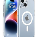 TOCOL Magnetic for iPhone 14 Case, Upgraded Full Camera Protection, Compatible with Magsafe, Drop Protection, Translucent Matte Back Bumper Phone Cover 6.1-Inch (Clear)