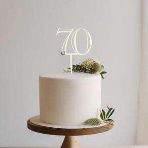 Acrylic Number 70 Cake Topper,Happy 70th Birthday Decor for Women Men Party Anniversary Wedding Party Decoration Supplies