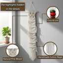 Baseball Hat Organizer,Hat Holder on Wall, Decorative Boho Macrame Hat Rack for Wall to Display Your Baseball Caps Collection