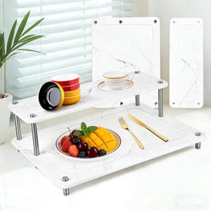 Stone Dish Drying Rack, Double-layer Stone Dish Drying Mat for Kitchen Counter,Super Absorbent Diatomaceous Earth Dish Dry Rack with Non-Slip Stainless Steel Feet for Kitchen/Bedroom/Bathroom Supplies, 44*34*4cm