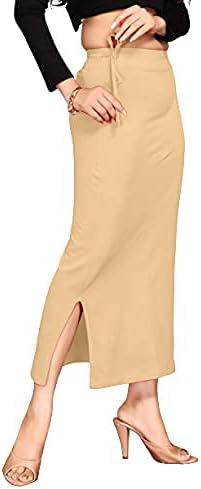 ALYNE Blended Saree Shapewear Petticoat for Women, Women's Blended FullElastic with Drawstring Saree Shapewear (Beige, XL)