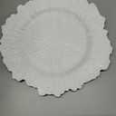 100 Pcs White Charger Plates Bulk, 13" Reef Dinner Plate, Plastic Floral Decorative Plates for Table Setting, Round Table Chargers for Wedding, Christmas, Party, Event, Decoration