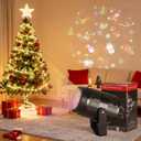 Christmas LED Projector Lights Outdoor Snowflake Spotlight Lamp for Indoor Xmas Holiday Decorations (Black)