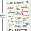 6 x Bestie Birthday Card,Best Friend Birthday Card Gifts for Women Sister, Bestie Birthday Gift, Friendship Birthday Card