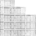 SEE SPRING Shoe Storage Boxes, Clear Plastic Stackable Shoe Organizer for Closet, Shoe Rack & Holder Sneaker Container, 12 Pack Clear