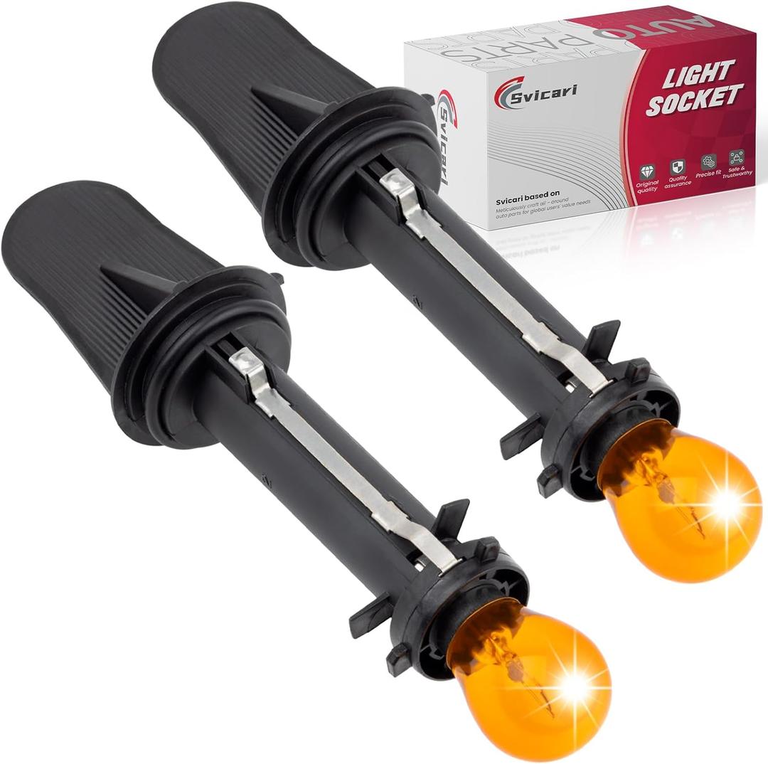 Turn Signal Indicator Light Socket with Lamp Bulb Fit for Mazda 6 2002-2008 Replace OE GJ6A510H8 2PCS Black