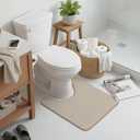 GRANNY SAYS Khaki Bathroom Toilet Rugs U Shaped, Soft Chenille Bathroom Mat, Absorbent Bath Mats 20" x 24", U-Shaped Small Bath Rugs Non Slip Washable, Quick Dry, Thin