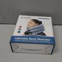 S Cervical Neck Traction Device for Neck Pain Relief - Inflatable Neck Stretcher Collar for Decompression - Best Home Use Neck Brace Pump (Black Plush)