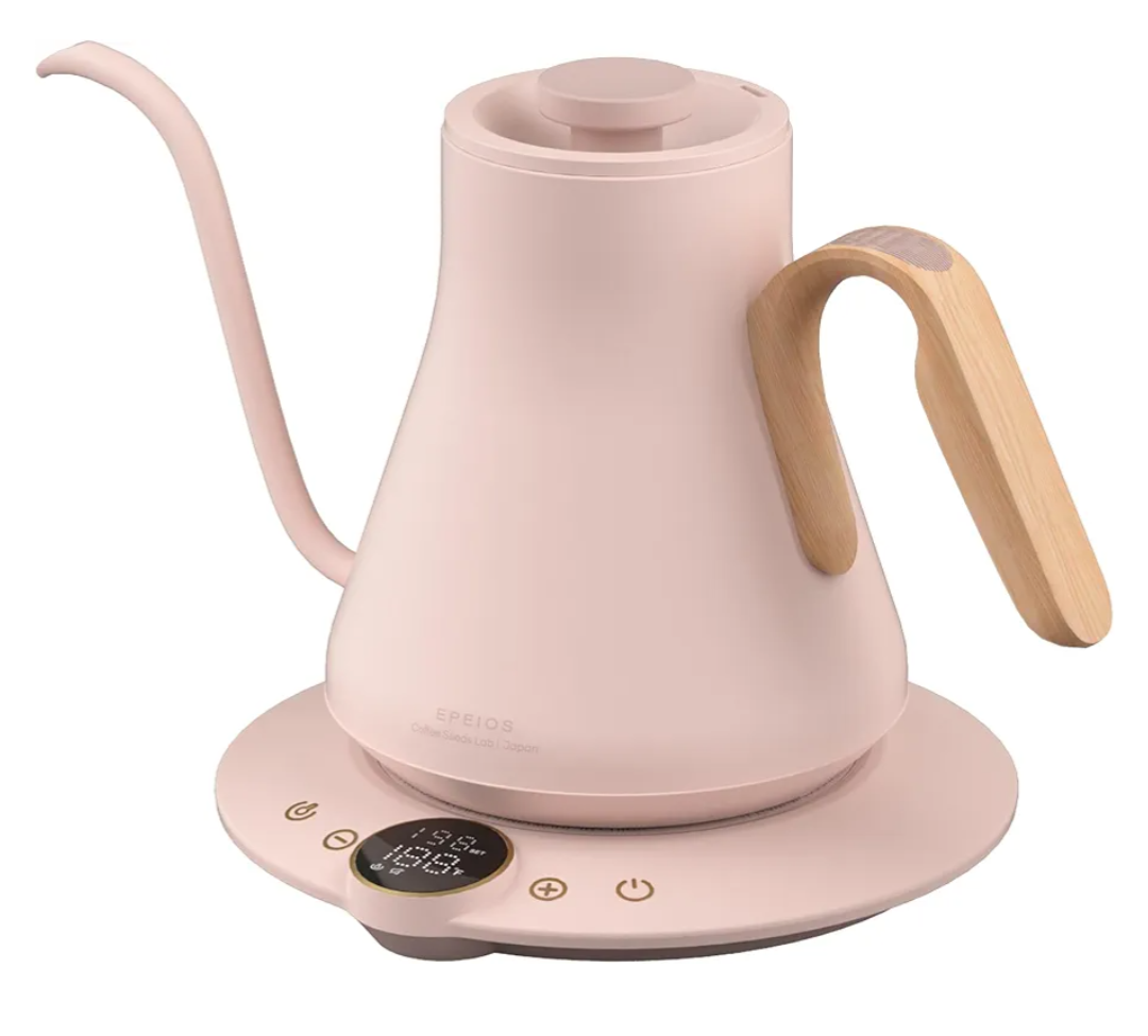 Gooseneck Electric Kettle with ±1℉ Temperature Control for Pour Over Coffee & Tea, Quick Heating, BPA-Free Stainless Steel, Built-in Brew Timer, 1500W/0.9L (Munch Pink)