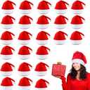 24 pack Non-Woven Red Cloth Santa Hat Christmas Caps for for Adults and Children