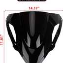 PSLER Double Bubble Windshield for ZX6R 2024-2025 ZX6R Accessories Motorcycle Windscreen (Black)