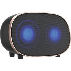 iLive ISB301BZ ISB301BZ Portable 12-Watt-Max Retro Bluetooth Rechargeable Speaker with LED Lights