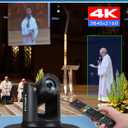 FoMaKo 4K 20X PTZ Camera HDMI with NDI and AI Auto-Tracking PTZ Camera,for Church Worship Education Conference Events,NDI 6 & NDI HX3 Certified(K20UHx3+KC608 Pro) BK20UH3