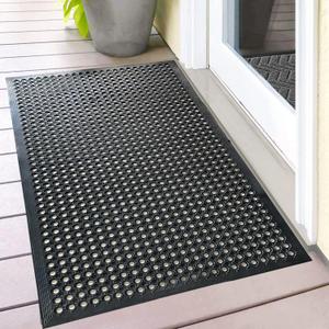 Uniboho Outdoor Rubber Floor Mats Anti Slip Commercial Resturant Kitchen Mat Rubber Drainage Mat 35x24 Inch Heavy Duty Door Mat for Garage Garden Indoor Outside Industral Pool Entrance Bar Wet Area