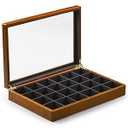 Oirlv Solid Wooden Jewelry Box Rings Earrings Necklaces Display Case with Lid Vintage Jewelry Organizer Box for Women