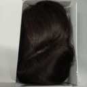 10" Clip in Bangs Hand-tied Base, 360 Clip In Hair Topper No Bangs Upgrade Handmade Hair Extensions (Dark Brown)