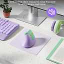 seenda Ergonomic Mouse Wireless, MOU-302 Bluetooth Vertical Mouse Rechargeable, Volume Knob, Silent Mice & 1000/1600/2400 DPI, 3 Multi-Device Connection for Windows/PC/Laptop/Mac/MacBook, Purple