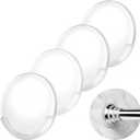 Adhesive Shower Curtain Rod Holder,No Slippage Wall Mount Retainer of Shower Rod for bathroom,Heavy Duty Tension Rod brackets No Drilling(Shower Curtain Rod Not Included) (4 Pack) (Transparent)
