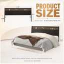 Wooden Headboard with Storage, USB Ports RGB Wall Mount (Black, Queen)
