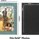 Americanflat 11x14 Picture Frame with Polished, Crystal Clear Glass - Hampton Collection - Distressed Wood Picture Frames for Vertical or Horizontal Wall Display - Turquoise Blue