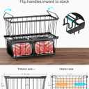 iSPECLE Freezer Organizer Bins - 4 Pack Small Stackable Deep, Bins for 7 Cu.Ft, Easy Get Bottom Foods without Digging, Chest Freezer Organizer Prevent Frozen Food Waste, Black